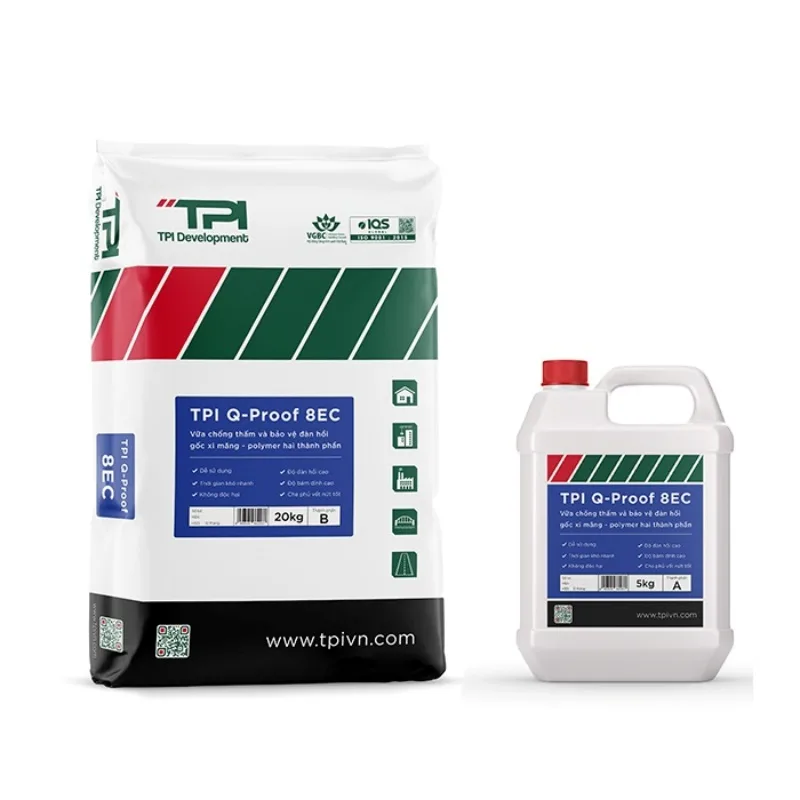 TPI Q-Proof 8EC 800x800 TPI Q-Proof 8EC (4:1) Vữa chống thấm và bảo vệ đàn hồi, gốc xi măng hai thành phần